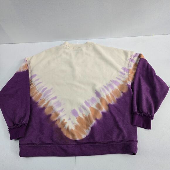 FP Movement Women’s Tie Dye Crewneck Sweatshirt Purple Beige Orange XS 6510 - Picture 3 of 9